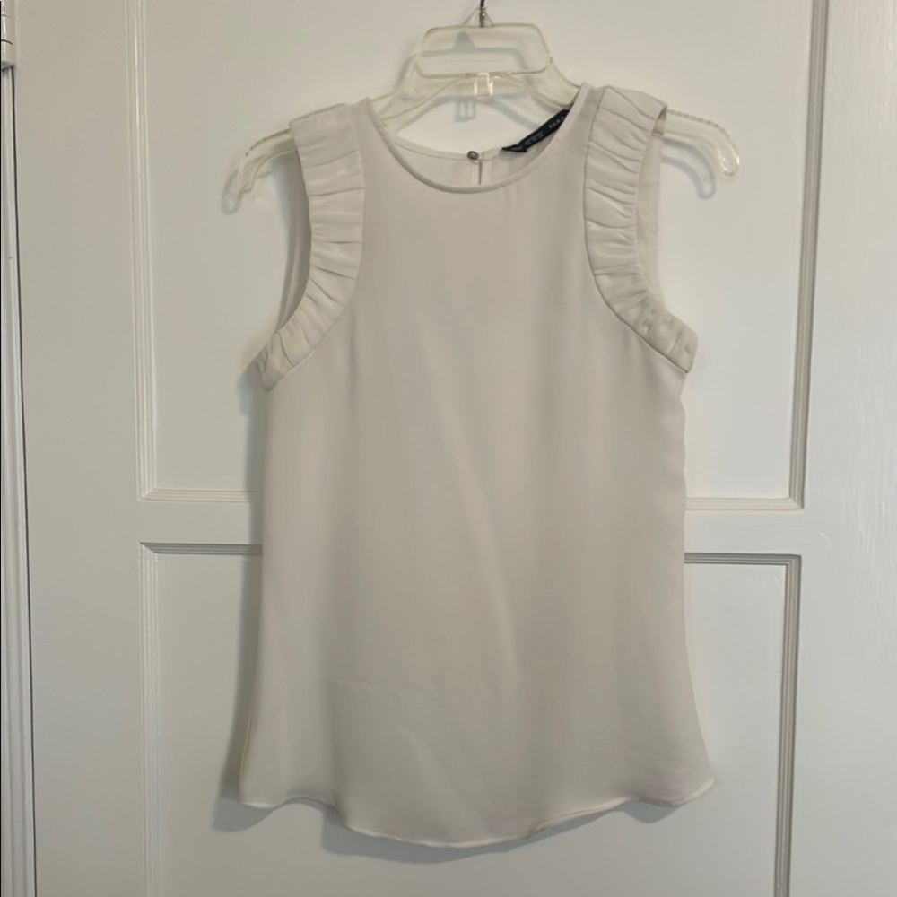 Zara Sleeveless Cream Blouse